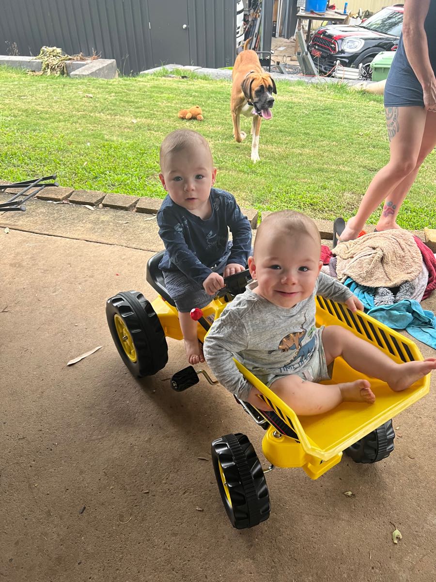 Rhys's twin boys Axel and Archer