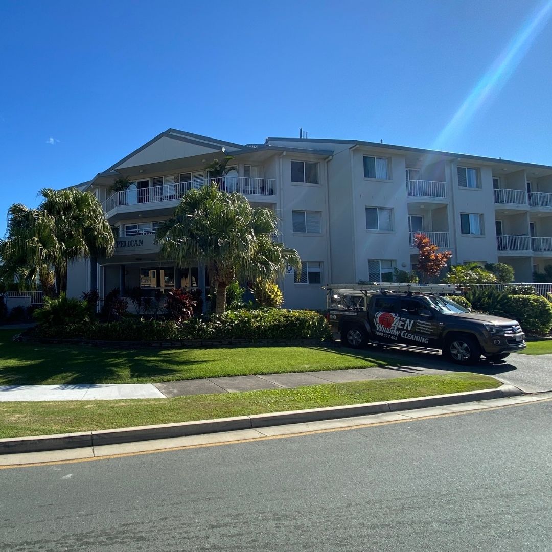 Body corporate and strata exterior cleaning on a Gold Coast complex - shared spaces and common areas