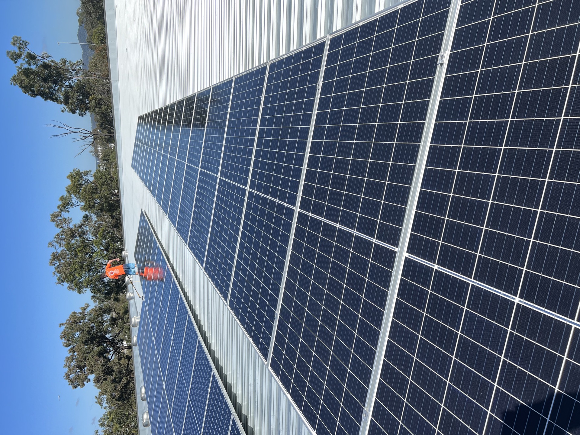 Pure water solar panel cleaning process - manufacturer-approved system on Gold Coast home