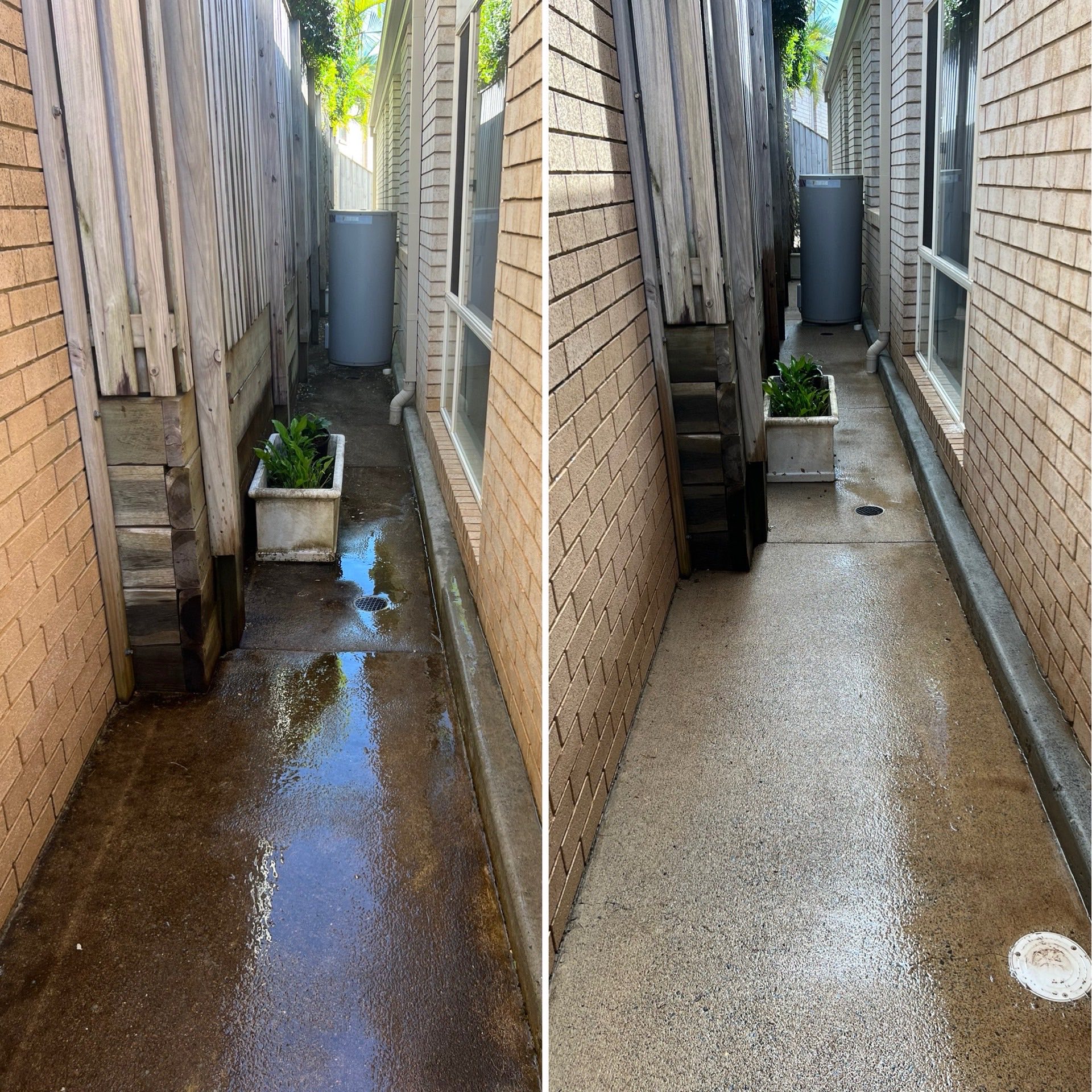 Professional flat surface pressure cleaning on the Gold Coast by Zen Window Cleaning.