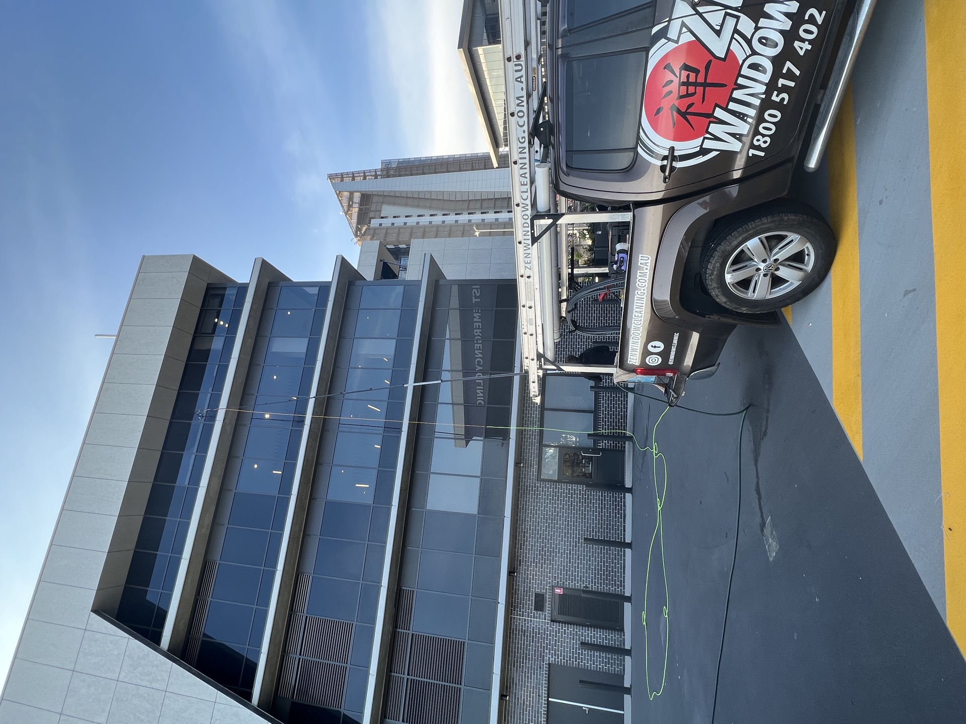 Professional exterior window cleaning at TAFE Robina on the Gold Coast by Zen Window Cleaning.